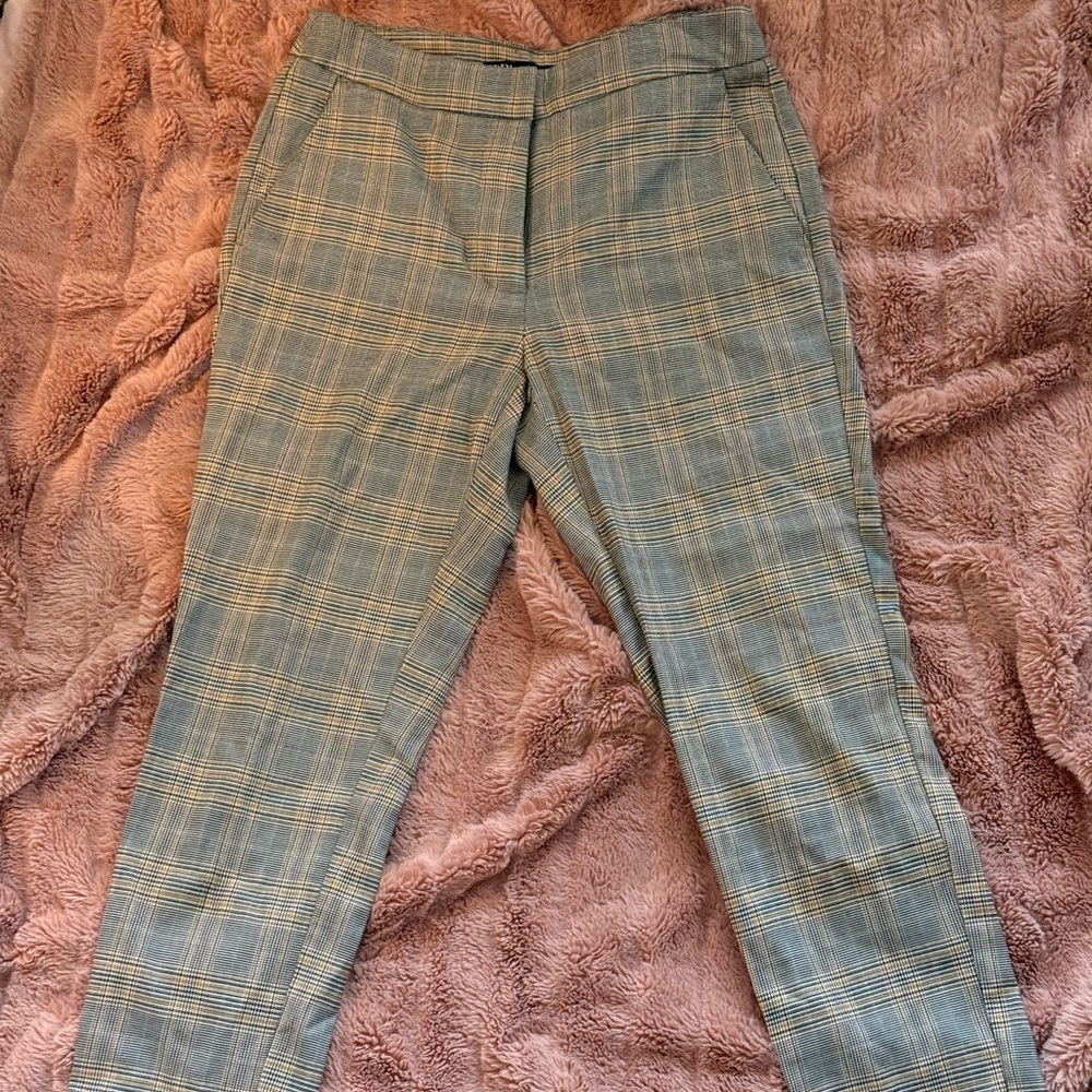 plaid zara trousers